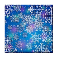 Snowflake Background Blue Purple Tile Coasters by HermanTelo