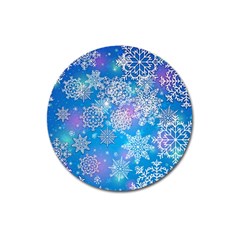 Snowflake Background Blue Purple Magnet 3  (Round)