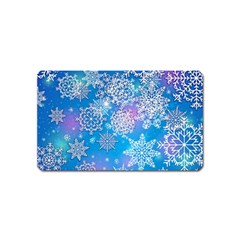 Snowflake Background Blue Purple Magnet (name Card)