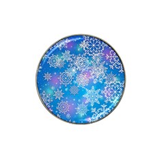 Snowflake Background Blue Purple Hat Clip Ball Marker (4 pack)