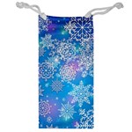 Snowflake Background Blue Purple Jewelry Bag Front