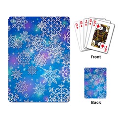 Snowflake Background Blue Purple Playing Cards Single Design