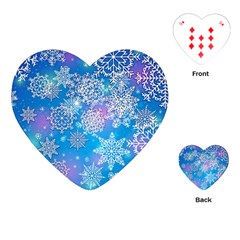 Snowflake Background Blue Purple Playing Cards (heart)