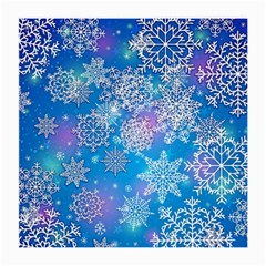 Snowflake Background Blue Purple Medium Glasses Cloth