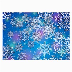 Snowflake Background Blue Purple Large Glasses Cloth