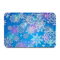 Snowflake Background Blue Purple Plate Mats