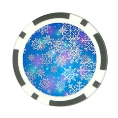 Snowflake Background Blue Purple Poker Chip Card Guard