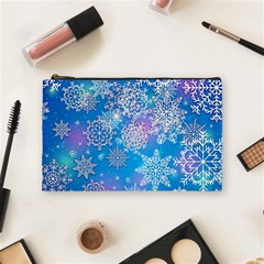 Snowflake Background Blue Purple Cosmetic Bag (medium)