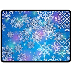 Snowflake Background Blue Purple Fleece Blanket (large)  by HermanTelo