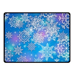 Snowflake Background Blue Purple Fleece Blanket (small)