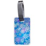 Snowflake Background Blue Purple Luggage Tag (one side) Front