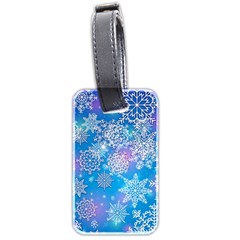 Snowflake Background Blue Purple Luggage Tag (two Sides)