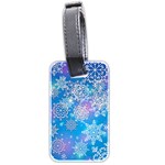 Snowflake Background Blue Purple Luggage Tag (two sides) Back