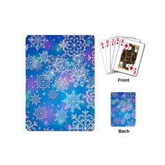 Snowflake Background Blue Purple Playing Cards (mini)