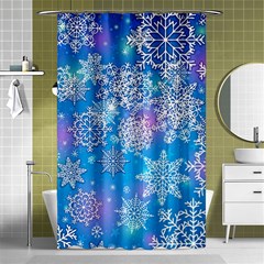 Snowflake Background Blue Purple Shower Curtain 48  X 72  (small) 