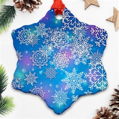 Snowflake Background Blue Purple Ornament (Snowflake)