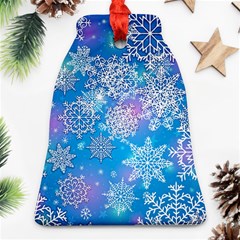 Snowflake Background Blue Purple Ornament (bell)