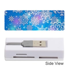 Snowflake Background Blue Purple Memory Card Reader (stick)