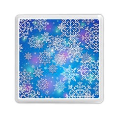 Snowflake Background Blue Purple Memory Card Reader (Square)