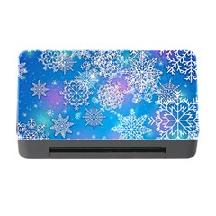 Snowflake Background Blue Purple Memory Card Reader With Cf by HermanTelo