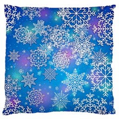 Snowflake Background Blue Purple Large Cushion Case (two Sides)