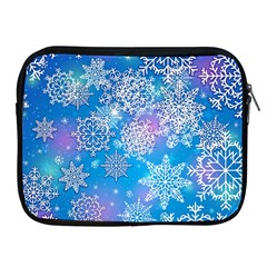 Snowflake Background Blue Purple Apple Ipad 2/3/4 Zipper Cases