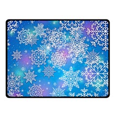 Snowflake Background Blue Purple Double Sided Fleece Blanket (Small) 