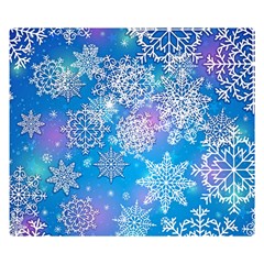 Snowflake Background Blue Purple Double Sided Flano Blanket (small) 