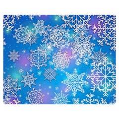 Snowflake Background Blue Purple Double Sided Flano Blanket (medium) 