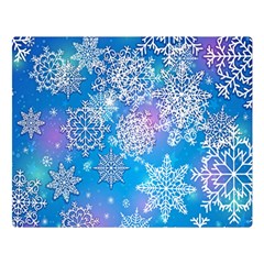 Snowflake Background Blue Purple Double Sided Flano Blanket (large) 