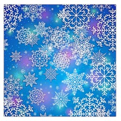 Snowflake Background Blue Purple Large Satin Scarf (square)