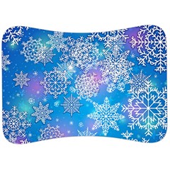 Snowflake Background Blue Purple Velour Seat Head Rest Cushion by HermanTelo