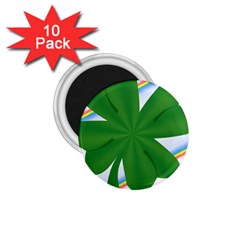 Shamrock Clover Saint Patrick Leaves 1 75  Magnets (10 Pack)  by HermanTelo