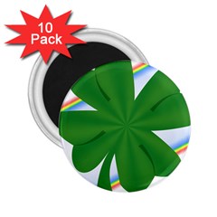 Shamrock Clover Saint Patrick Leaves 2 25  Magnets (10 Pack)  by HermanTelo