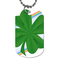 Shamrock Clover Saint Patrick Leaves Dog Tag (two Sides)