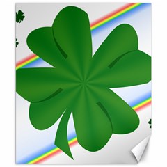 Shamrock Clover Saint Patrick Leaves Canvas 8  X 10  by HermanTelo