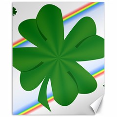 Shamrock Clover Saint Patrick Leaves Canvas 16  X 20  by HermanTelo