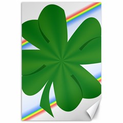 Shamrock Clover Saint Patrick Leaves Canvas 24  X 36  by HermanTelo