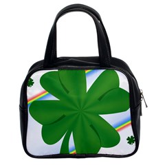 Shamrock Clover Saint Patrick Leaves Classic Handbag (two Sides) by HermanTelo