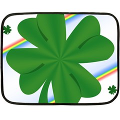 Shamrock Clover Saint Patrick Leaves Double Sided Fleece Blanket (mini)  by HermanTelo