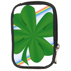 Shamrock Clover Saint Patrick Leaves Compact Camera Leather Case