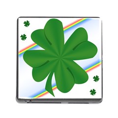 Shamrock Clover Saint Patrick Leaves Memory Card Reader (square 5 Slot)