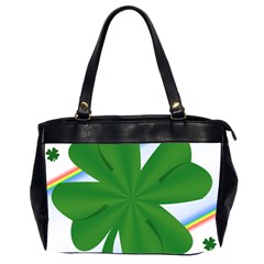 Shamrock Clover Saint Patrick Leaves Oversize Office Handbag (2 Sides) by HermanTelo