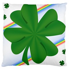 Shamrock Clover Saint Patrick Leaves Large Cushion Case (one Side)