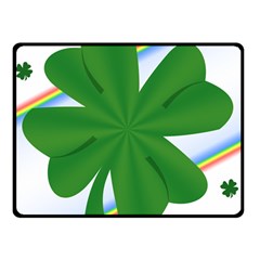 Shamrock Clover Saint Patrick Leaves Double Sided Fleece Blanket (small)  by HermanTelo