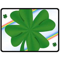 Shamrock Clover Saint Patrick Leaves Double Sided Fleece Blanket (large)  by HermanTelo