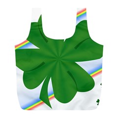 Shamrock Clover Saint Patrick Leaves Full Print Recycle Bag (l)