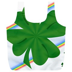 Shamrock Clover Saint Patrick Leaves Full Print Recycle Bag (xl) by HermanTelo