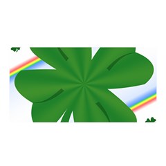 Shamrock Clover Saint Patrick Leaves Satin Wrap by HermanTelo