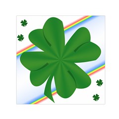 Shamrock Clover Saint Patrick Leaves Small Satin Scarf (square) by HermanTelo